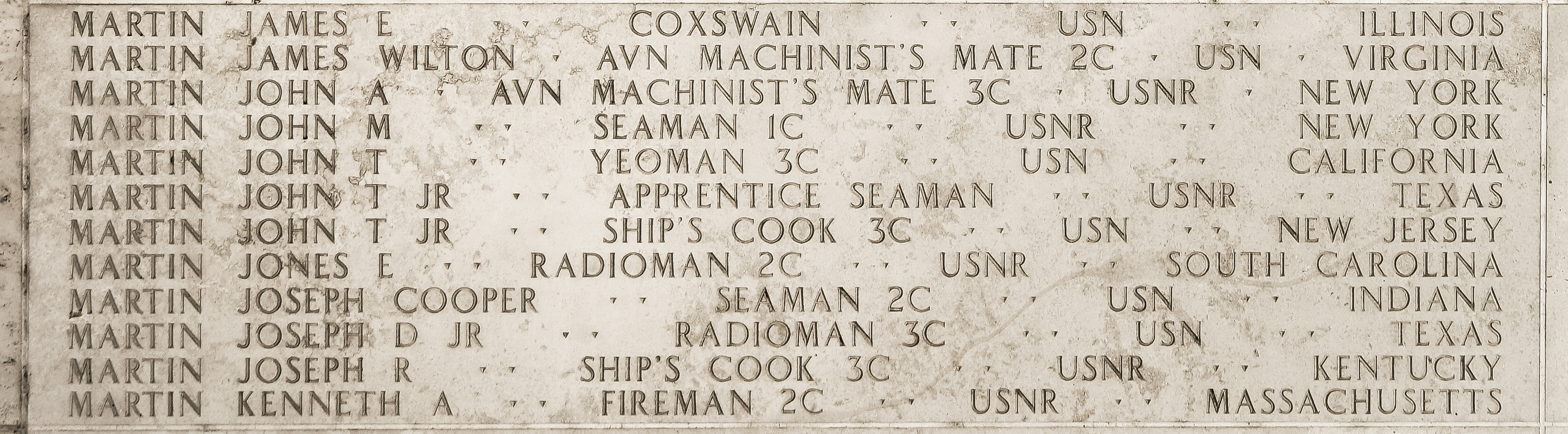 John T. Martin, Apprentice Seaman